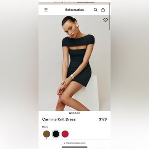 Reformation Carmina Knit Mini Dress medium Black NEW